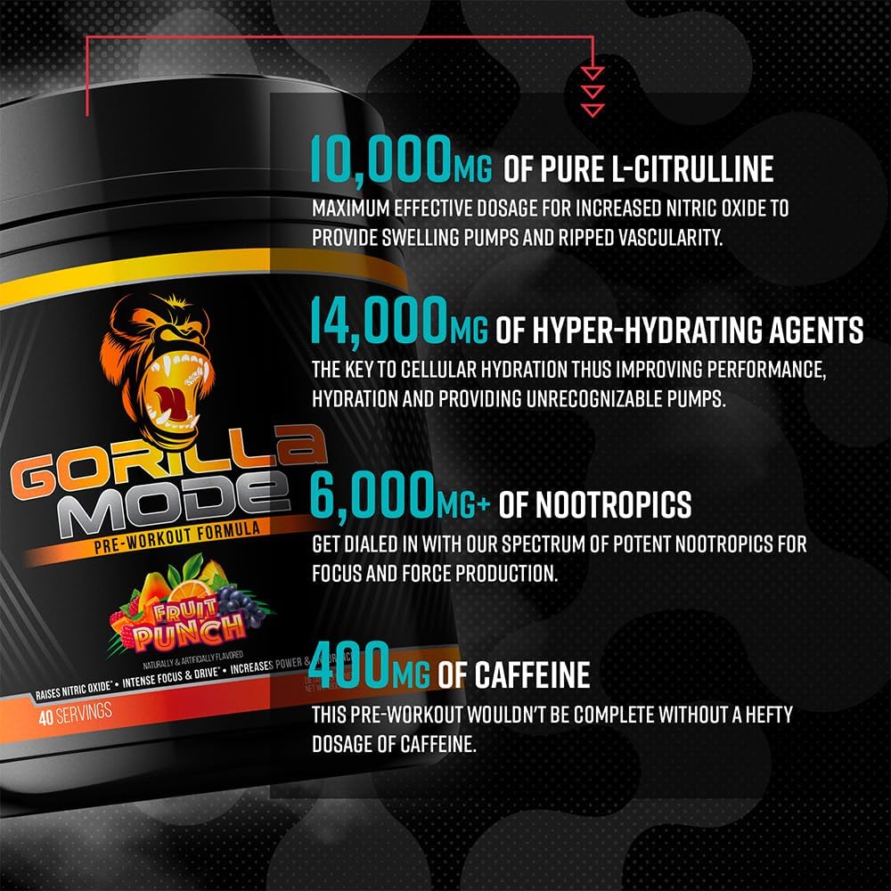 Pre Workout - Massive Pumps Laser Focus Energy Power - L-Citrulline, Creatine, L-Tyrosine, Betaine, Hydroprime, Alpha-Gpc, 400Mg Caffeine, Huperzine a - 800G (Watermelon)